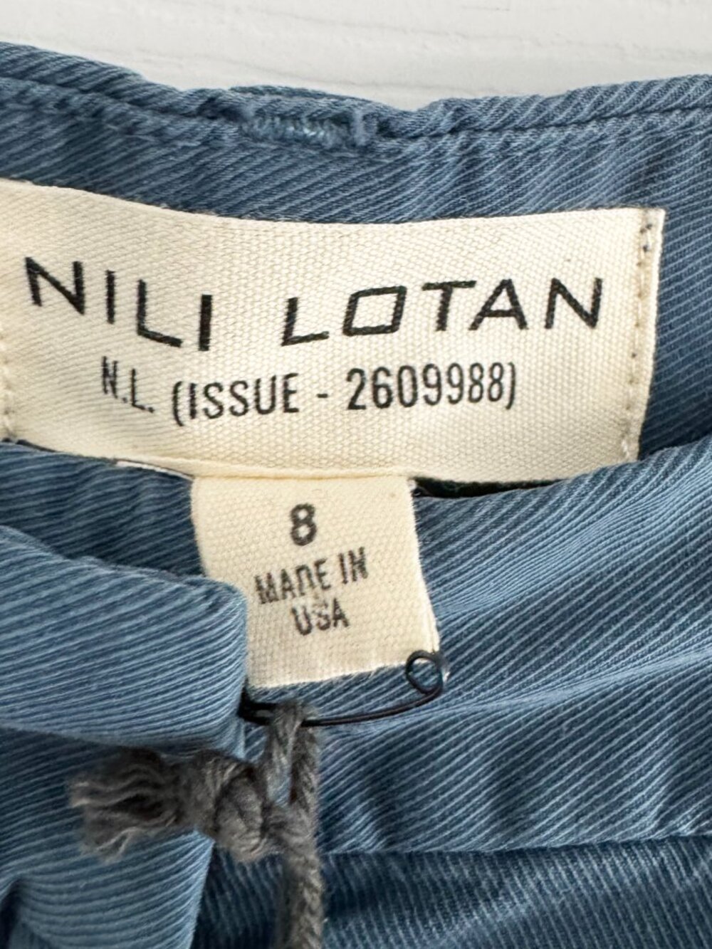 Nili Lotan "Dillon" Wide Leg Pants in Blue, size 8 - Picture 3 of 8